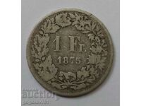 1 франк сребро Швейцария 1875 B -  сребърна монета
