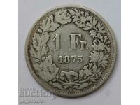 1 франк сребро Швейцария 1875 B -  сребърна монета #2
