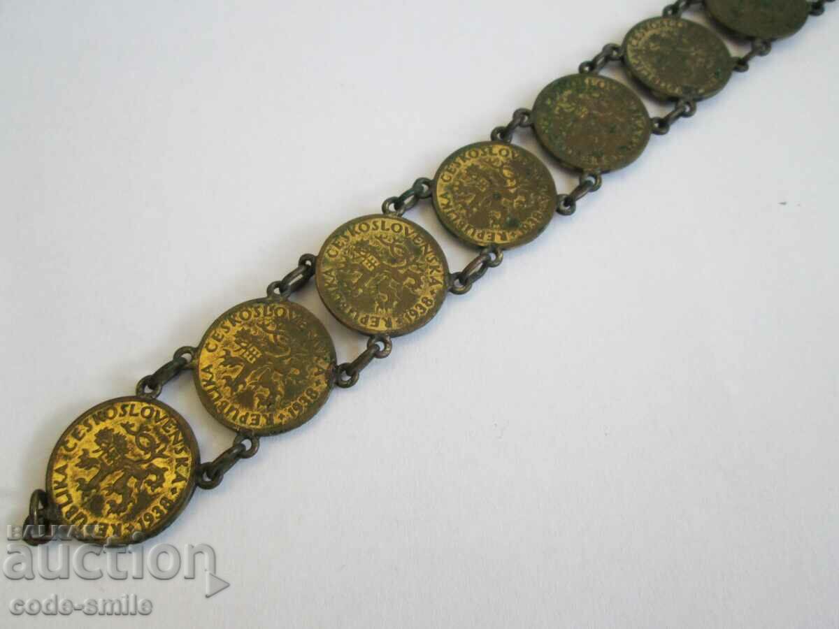 Auction Soldier trench art military art bracelet coins VSV Auction Soldier trench art military art bracelet coins VSV