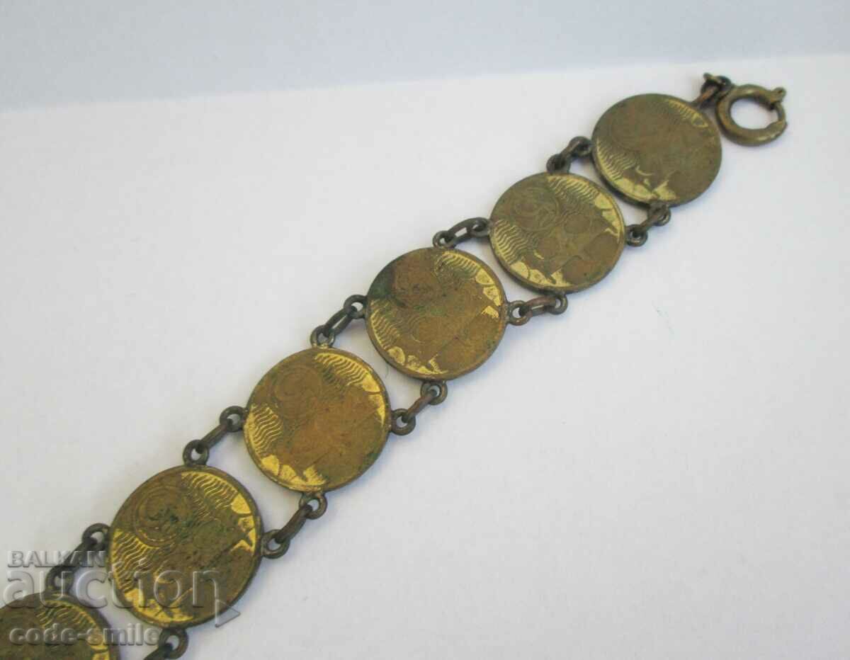 Soldier trench art military art bracelet coins VSV - 6 Soldier trench art military art bracelet coins VSV - 6