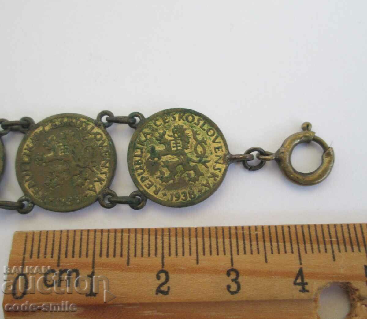 Soldier trench art military art bracelet coins VSV - 7 Soldier trench art military art bracelet coins VSV - 7