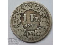1 Franc Silver Switzerland 1877 B - Silver Coin #2