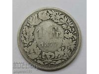 1 франк сребро Швейцария 1877 B -  сребърна монета #3