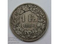 1 франк сребро Швейцария 1886 B -  сребърна монета #2