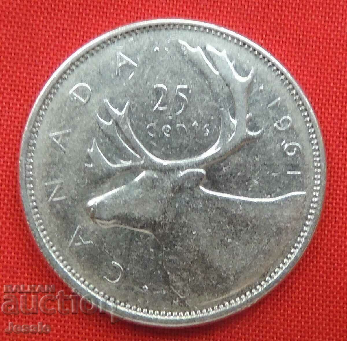 25 cents 1961 Canada