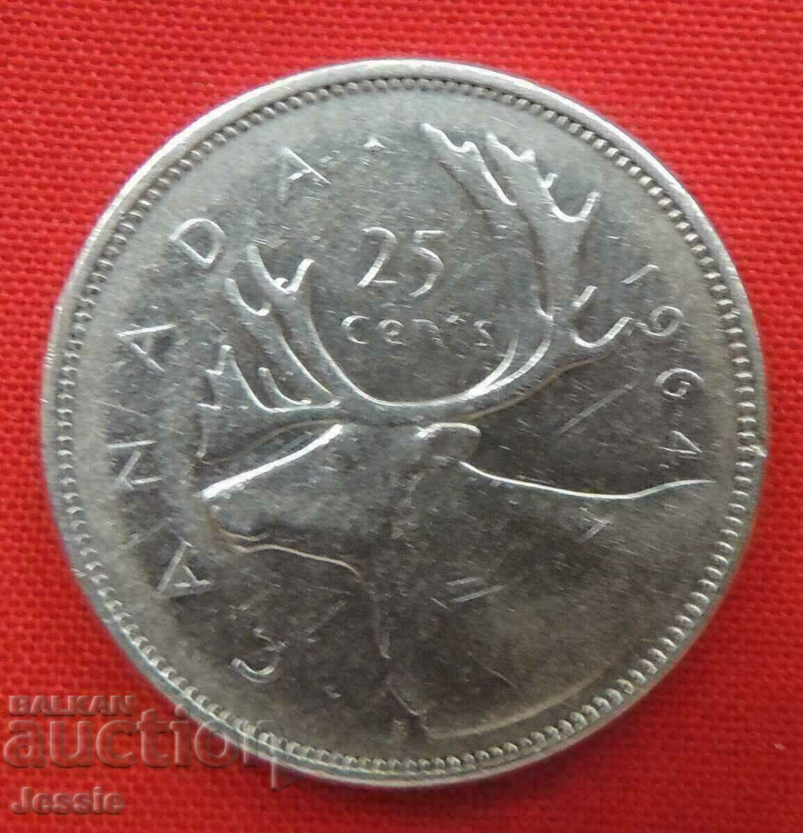 25 cents 1964 Canada
