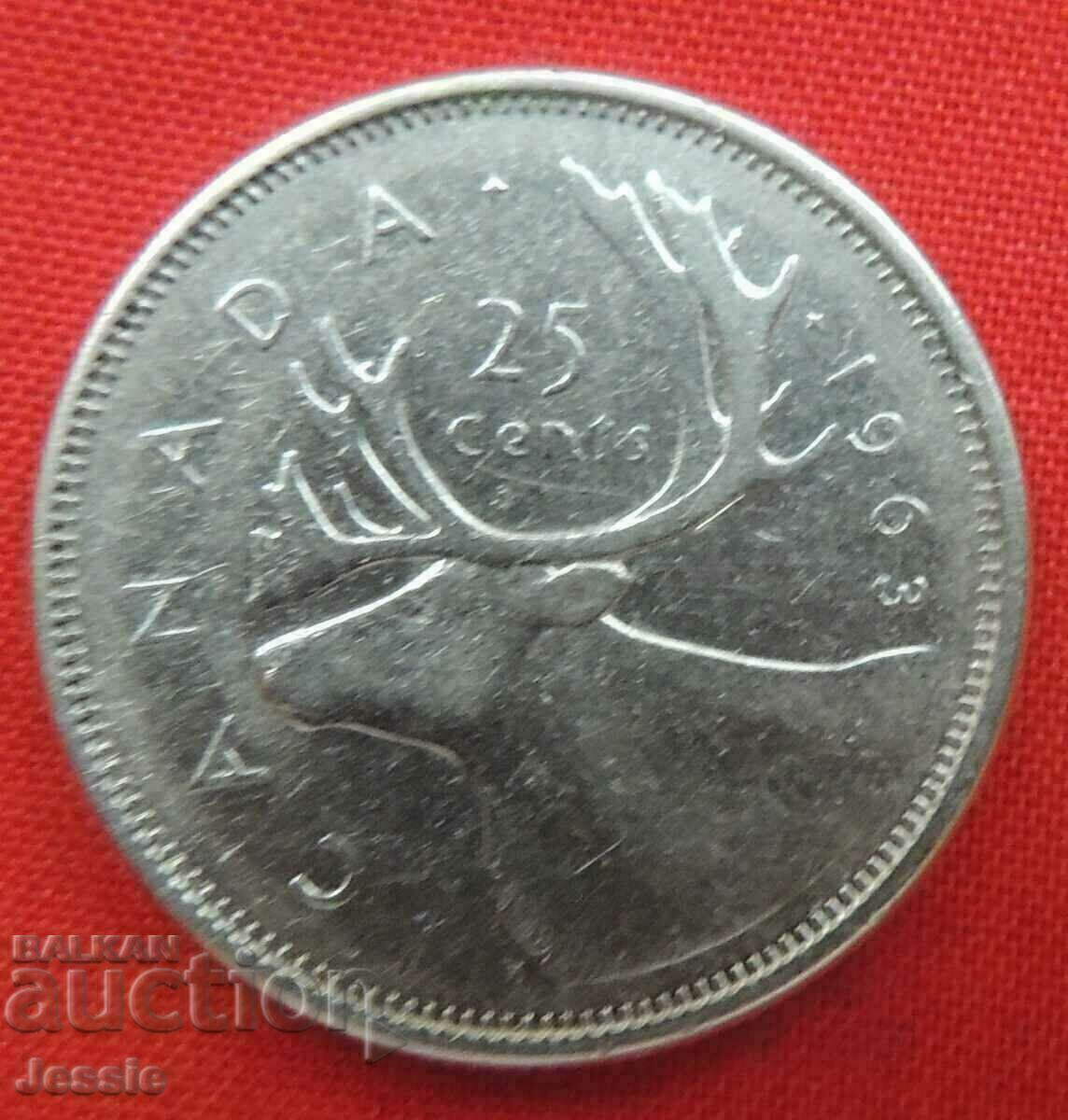 25 de cenți 1963 Canada