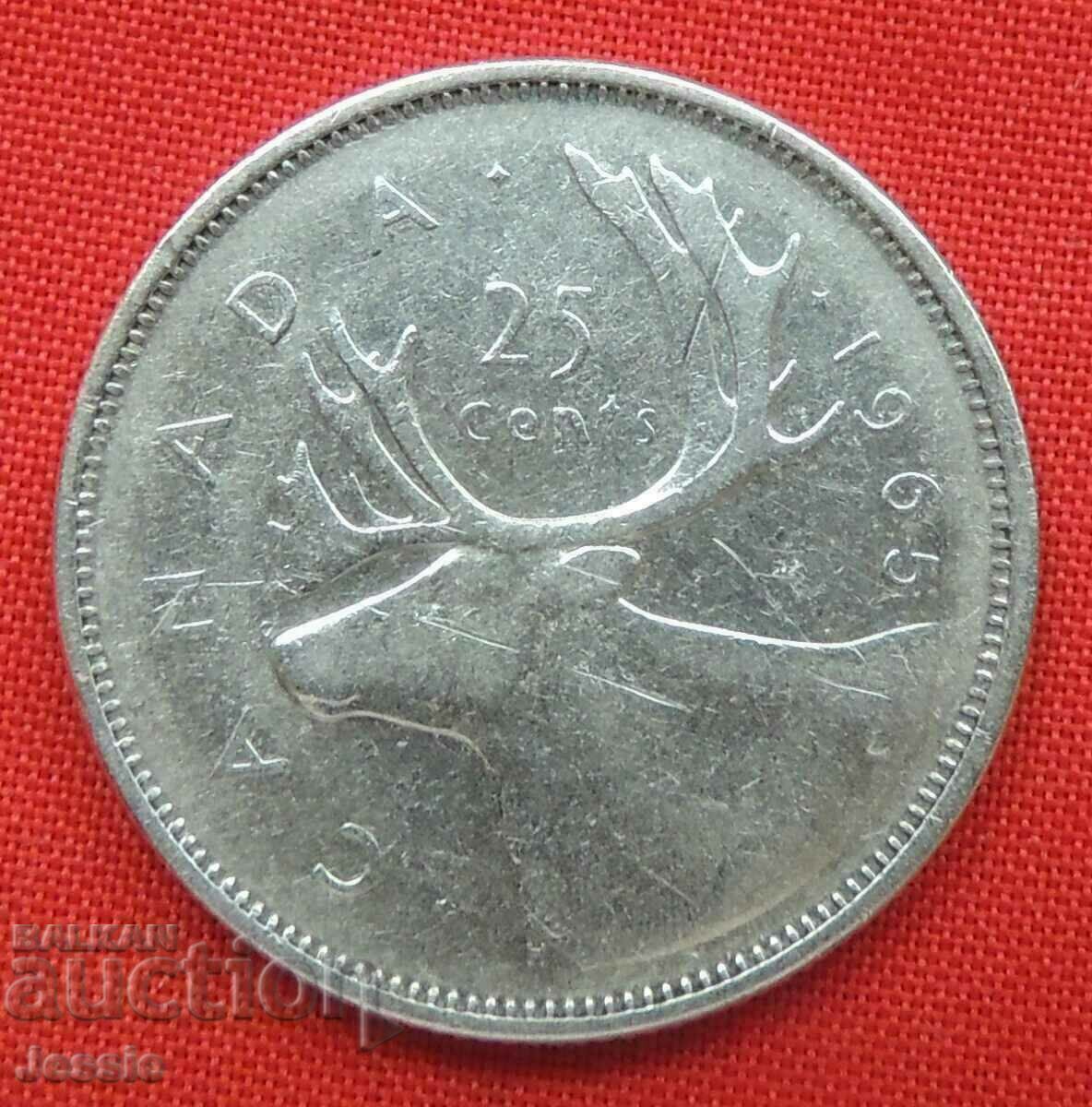 25 cents 1965 Canada