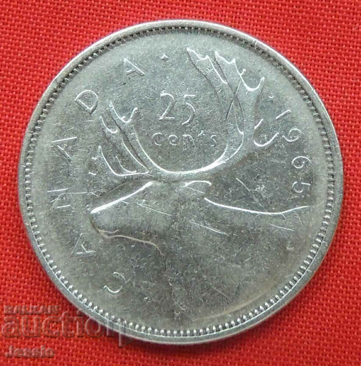 25 de cenți 1965 Canada 25 de cenți 1965 Canada