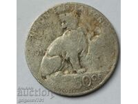50 сантима сребро Белгия 1901 -  сребърна монета №77