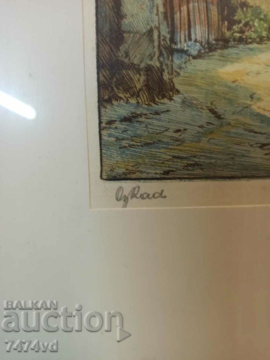 Delivery of Original color etching by Ludwig Buergel, Delivery of Original color etching by Ludwig Buergel,