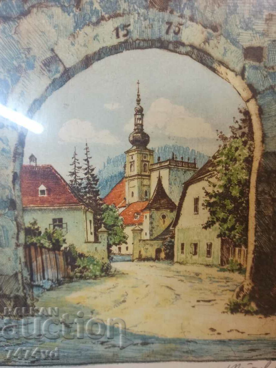 Original color etching by Ludwig Buergel, - 6 Original color etching by Ludwig Buergel, - 6