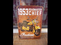 Indian Roadmaster Chief 1953 μεταλλική πλάκα μοτοσυκλέτας