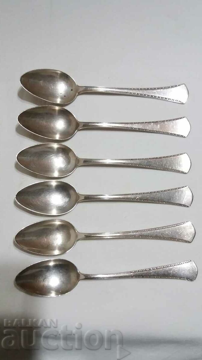 Antique silver spoons for coffee tea set of 6 pieces