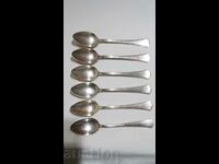 Antique silver spoons for coffee tea set of 6 pieces