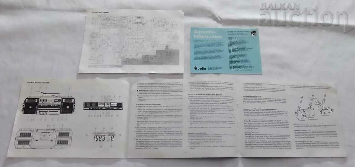 Auction UNIVERSUM CTR 4691 DOUBLE-TRACK RADIO CASSETTE PLAYER BROCHURE Auction UNIVERSUM CTR 4691 DOUBLE-TRACK RADIO CASSETTE PLAYER BROCHURE