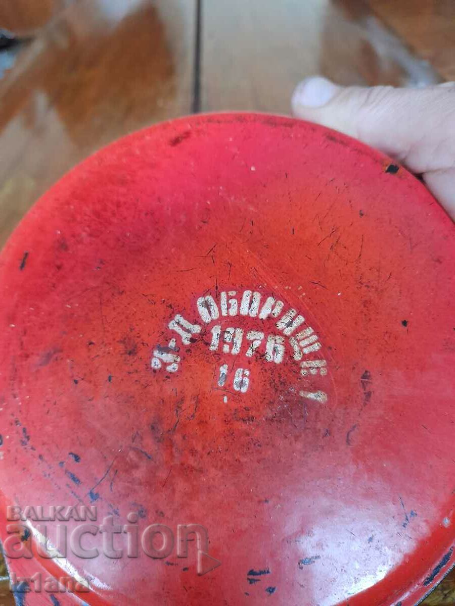 Old enameled omelet pan, pan - 5