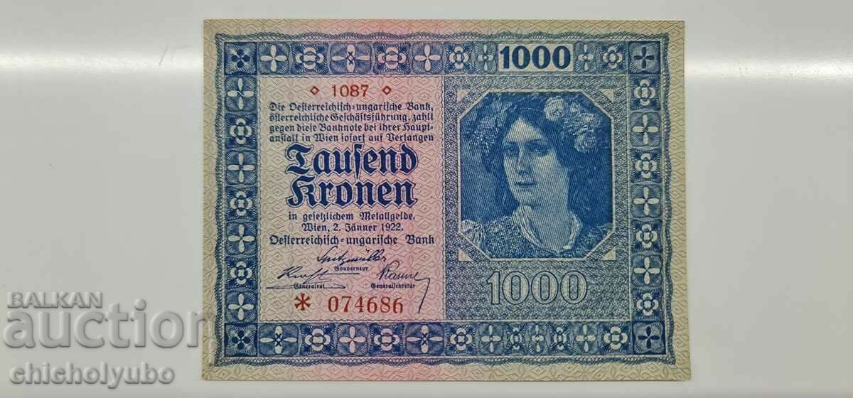 Austria 1000 kronor 1922