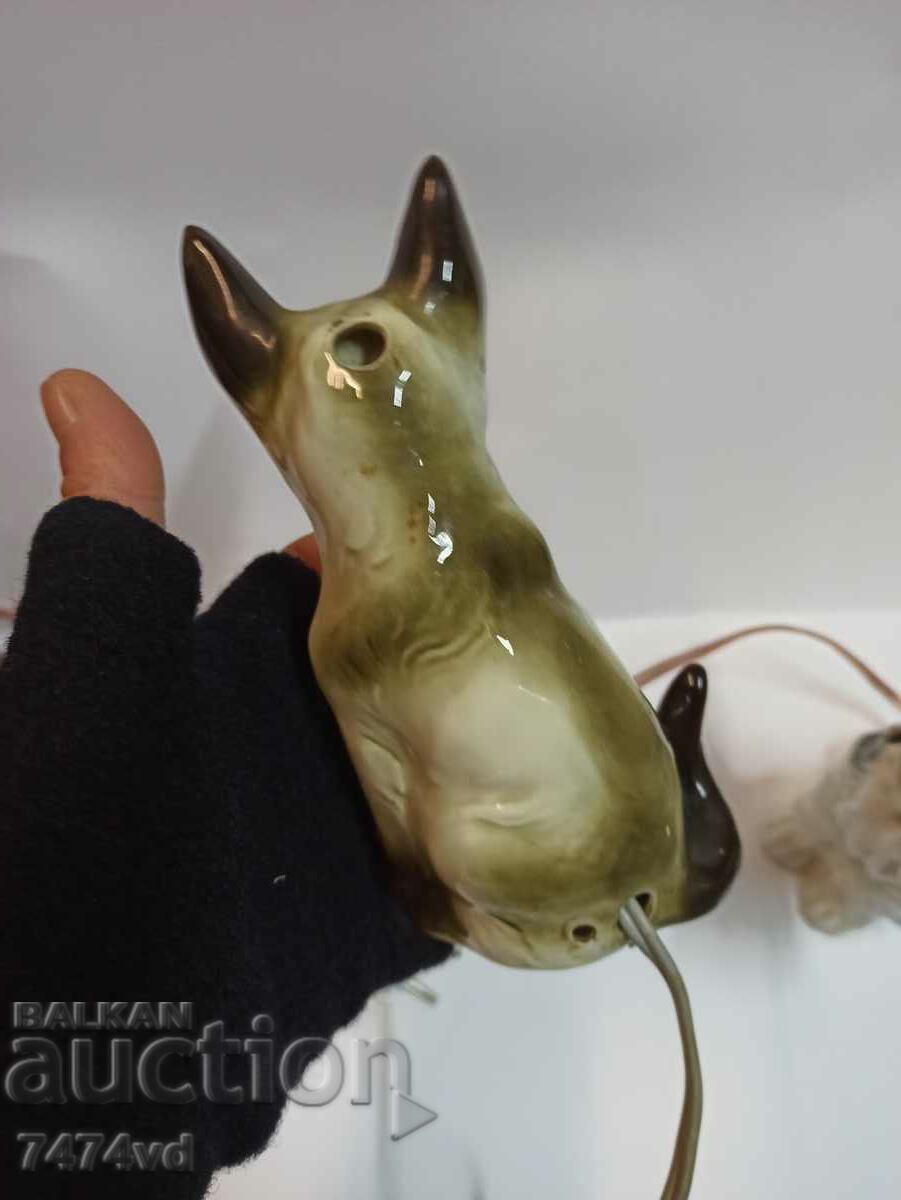 OLD PORCELAIN LAMP CAT - 5 OLD PORCELAIN LAMP CAT - 5