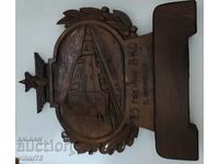Old wooden plaque