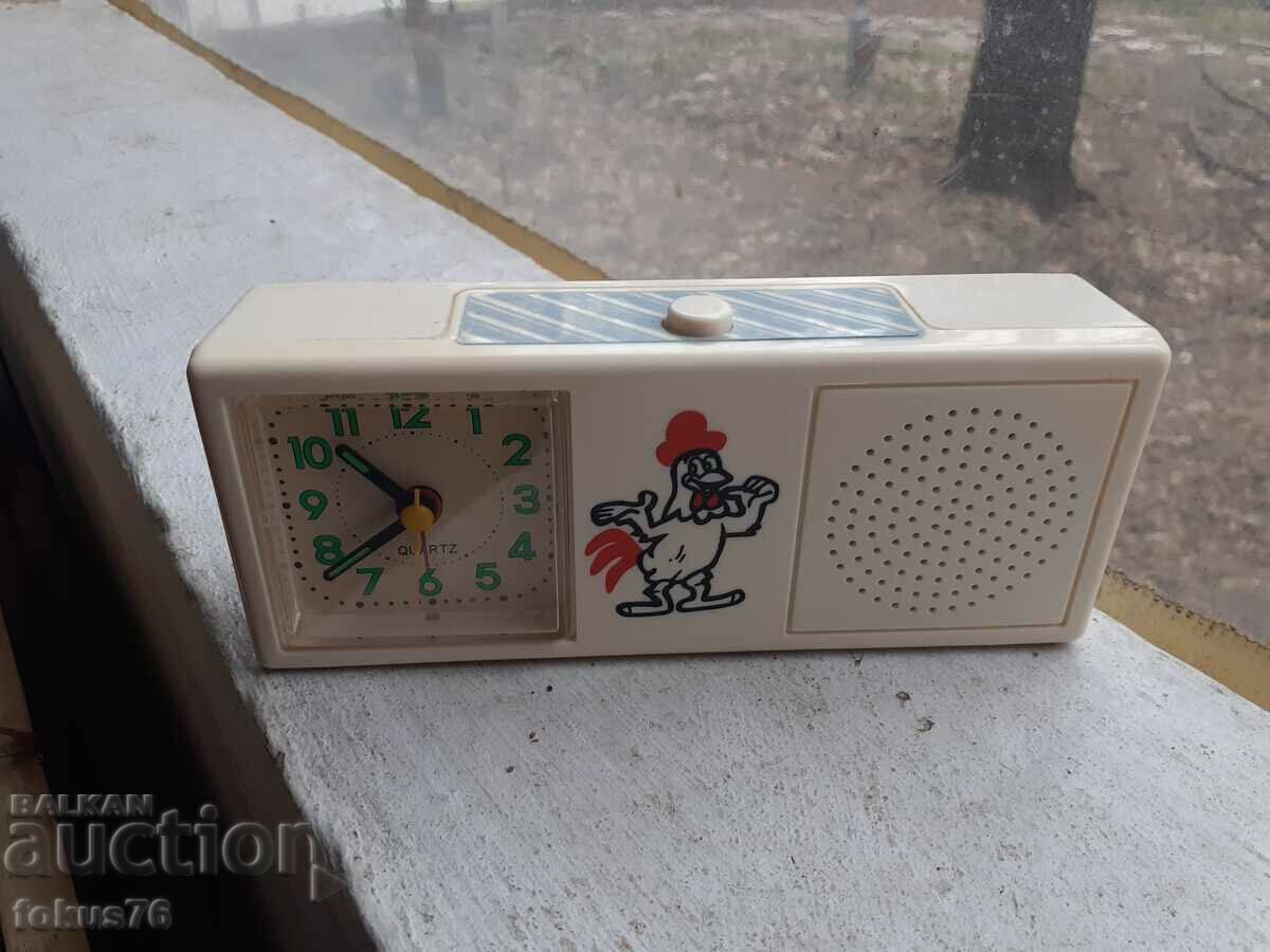 Auction Old desk clock with rooster Auction Old desk clock with rooster