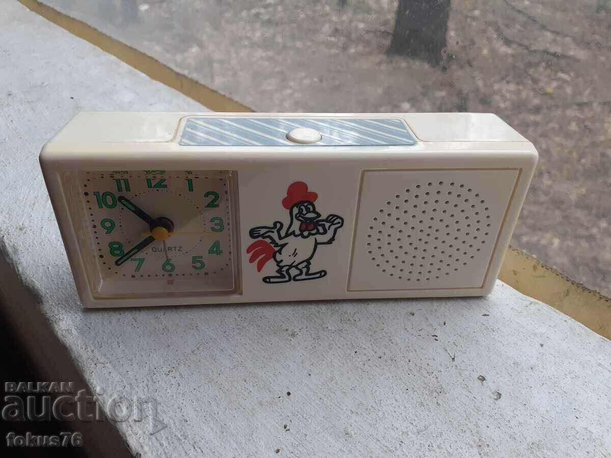 Old desk clock with rooster