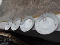 Lot of Bulgarian porcelain plates with a nice pattern - 4 pieces