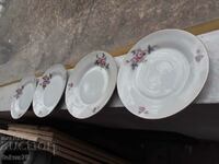 Lot of Bulgarian porcelain plates with a nice pattern - 4 pieces with stamp