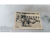 Photo Man boy and girl in front of Vitosha station 1943