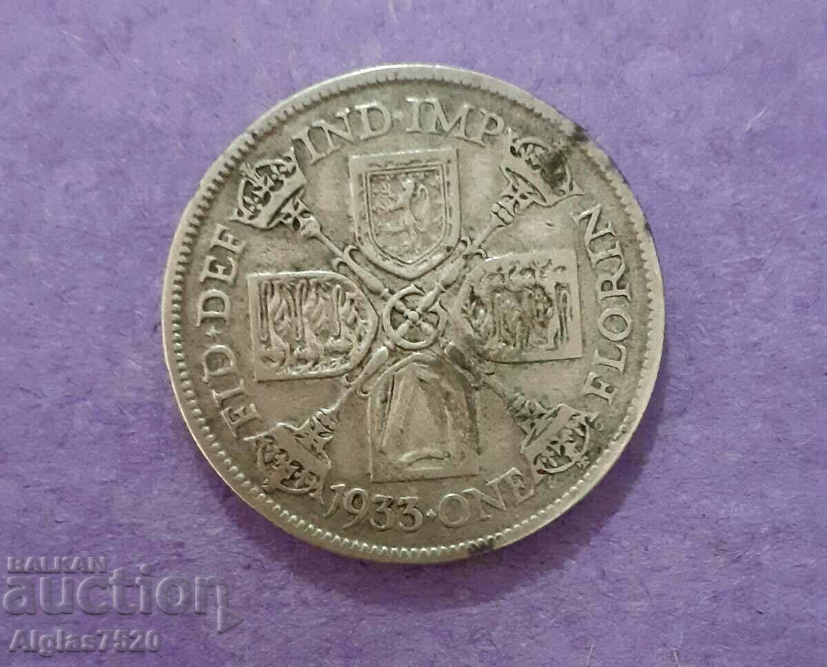 1 florin 1933/silver/