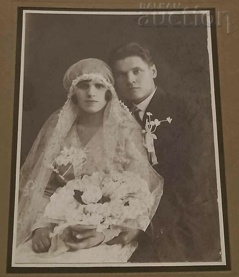 WEDDING PICTURE CARDBOARD RAZGRAD 1930