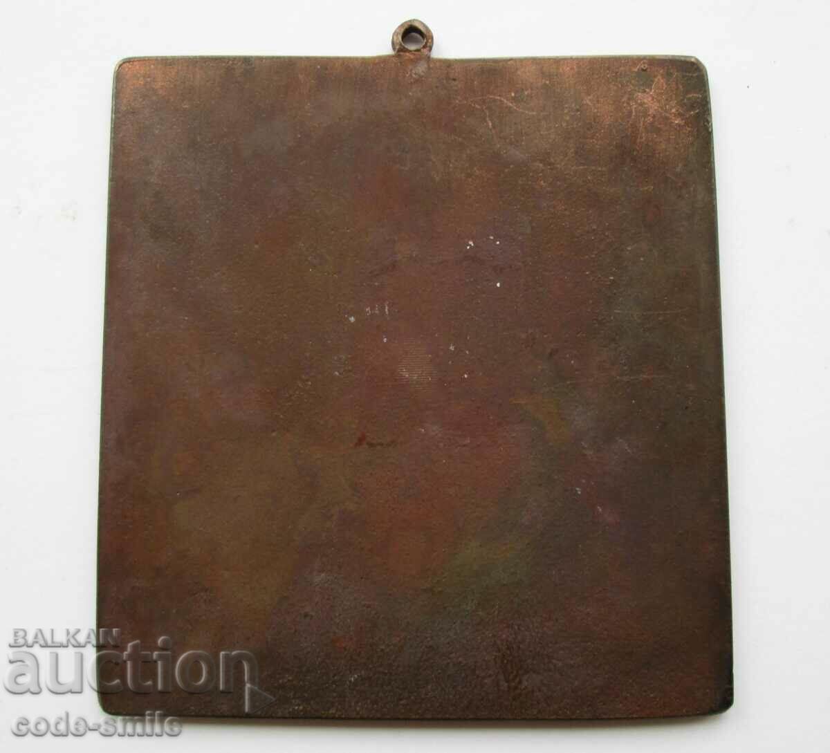 Icoana icoană din bronz a autorului vechi cu 4 scene religioase - 7 Icoana icoană din bronz a autorului vechi cu 4 scene religioase - 7