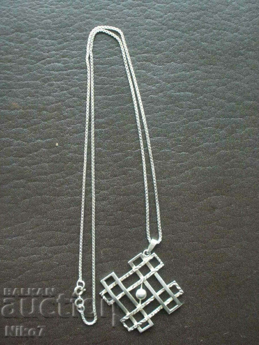 Antique silver medallion, necklace, necklace.