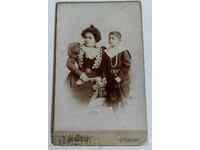 1890 FEMEIE COPIL FAMILIE FOTO VECHE FOTOGRAFIE CARTON