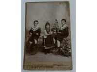 1890s CHILDREN BOY GIRL OLD PHOTO PHOTO CARDBOARD
