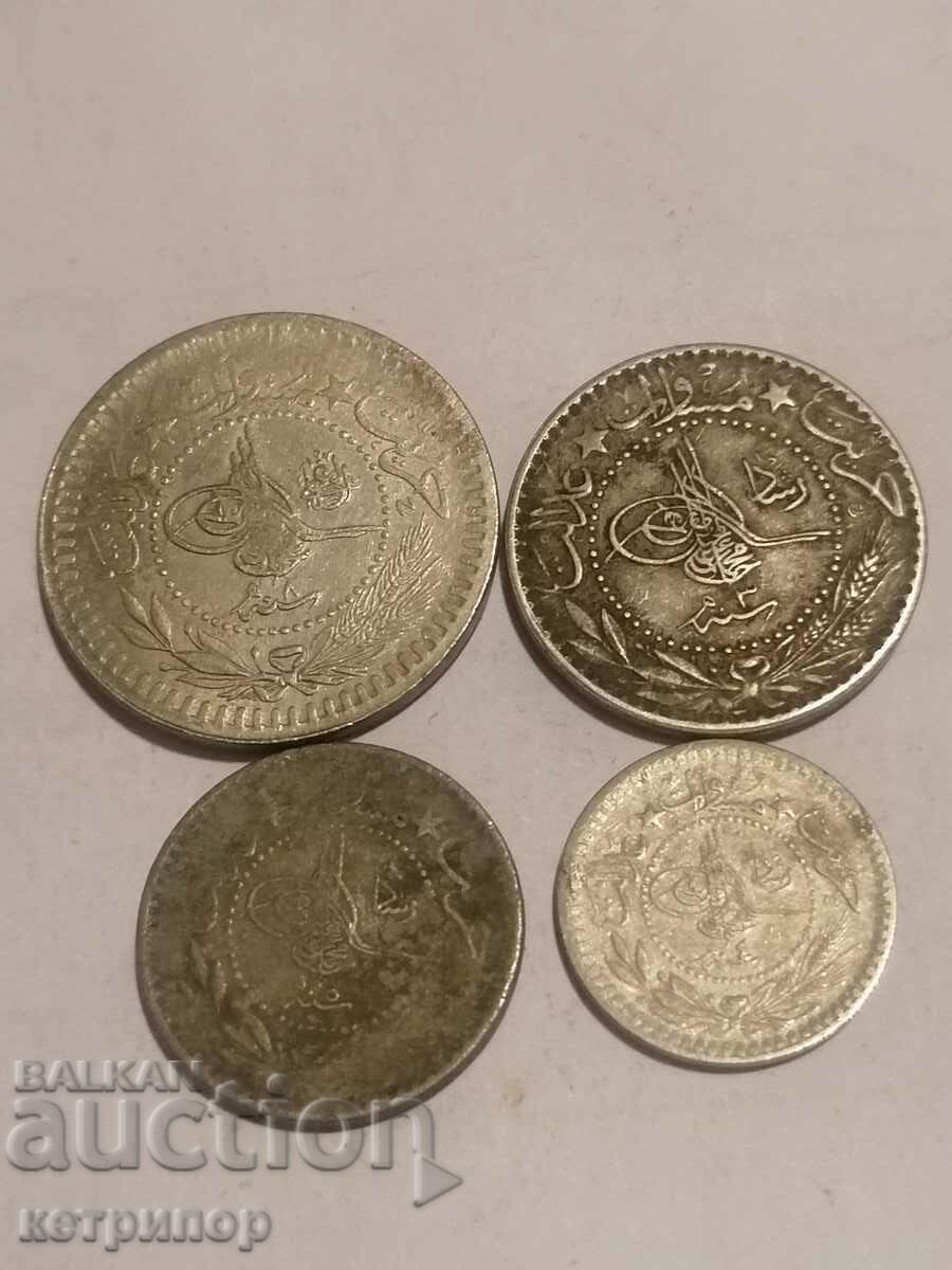 Lot 5, 10, 20 and 40 money 1327. Ottoman Turkey with price 21.00 BGN | € 10.74