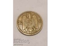 20 lei Romania 1930 Bronze
