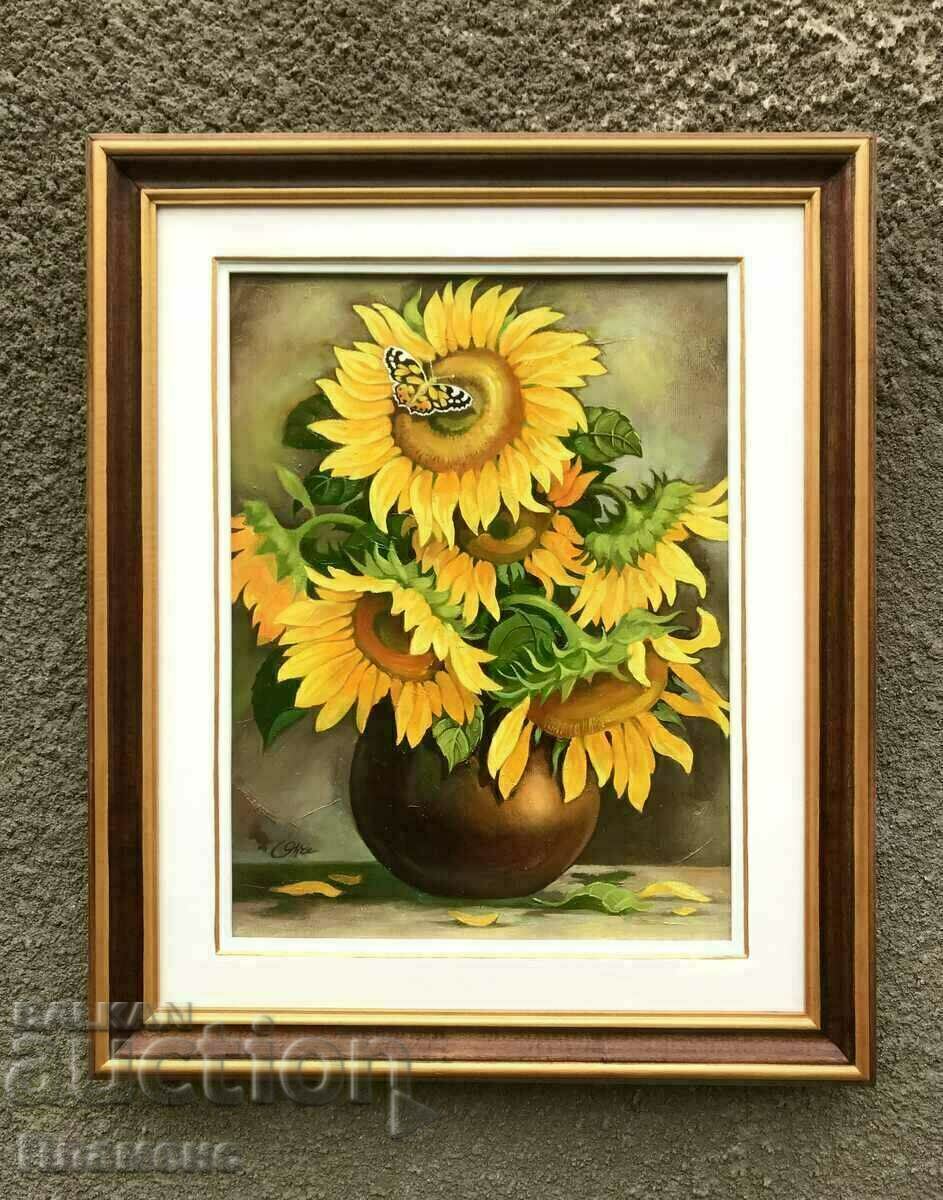 Vopsele în ulei „Floarea soarelui” 55/45 cm