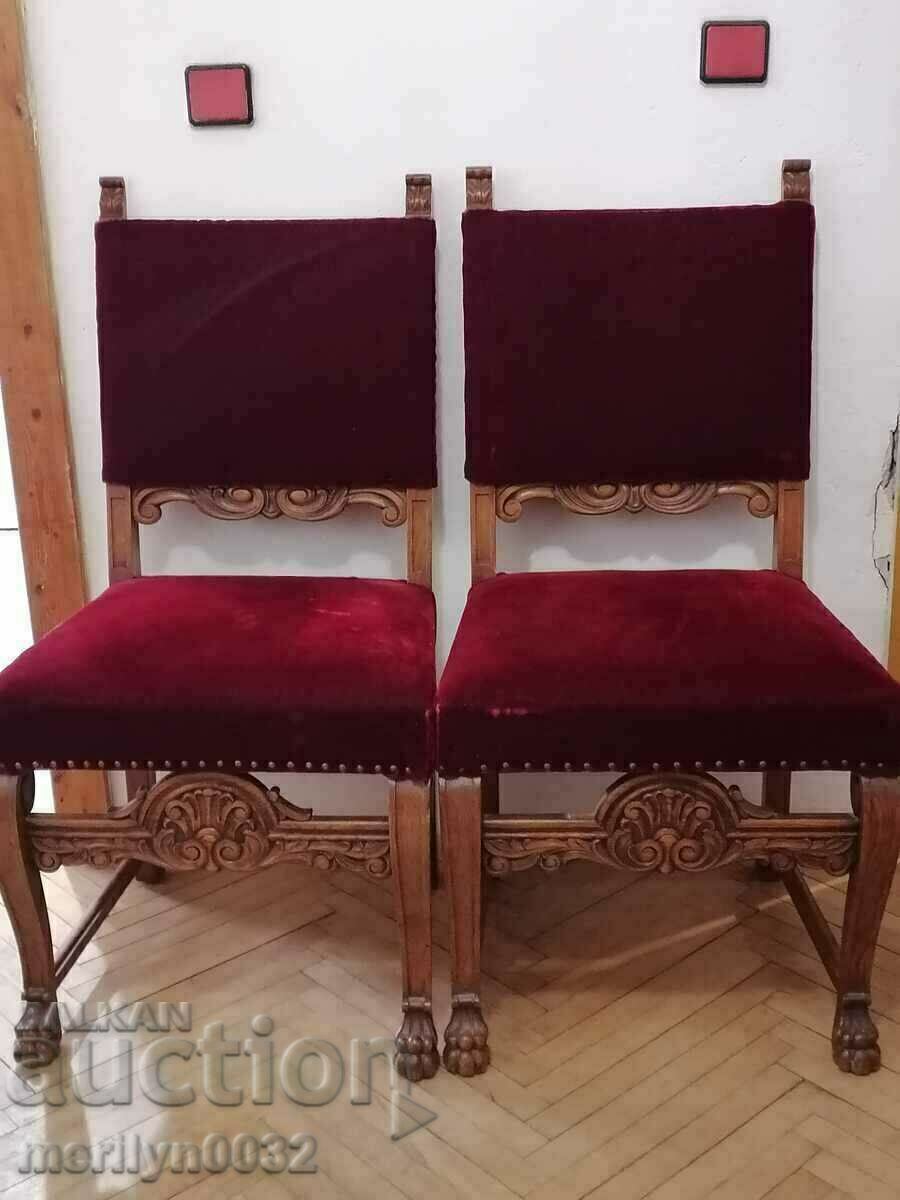 4 antique chairs with wood carving chairs Art Deco chair table - 7 4 antique chairs with wood carving chairs Art Deco chair table - 7