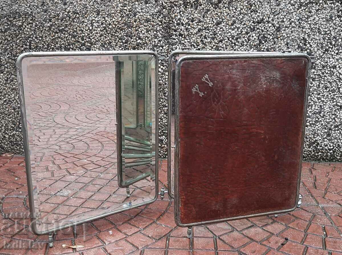 Auction Military, officer folding mirror triptych 19c Auction Military, officer folding mirror triptych 19c