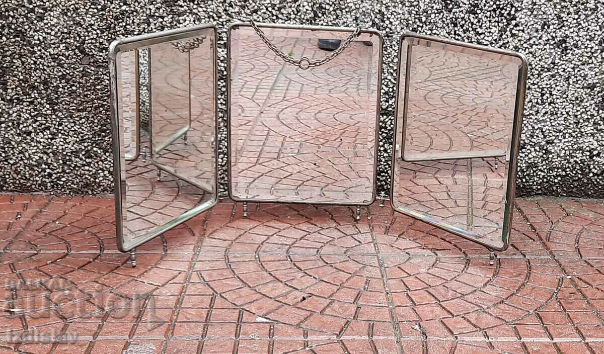 Military, officer folding mirror triptych 19c Military, officer folding mirror triptych 19c