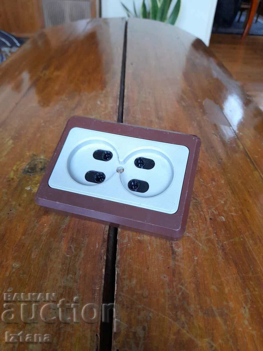 Old double electrical outlet Old double electrical outlet