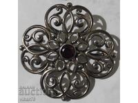 OLD BROOCH - SILVER WITH RUBY