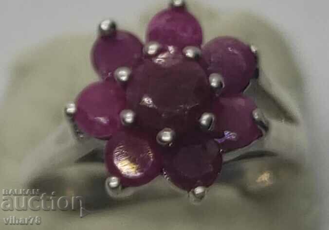 Auction Silver ring with rubies Auction Silver ring with rubies