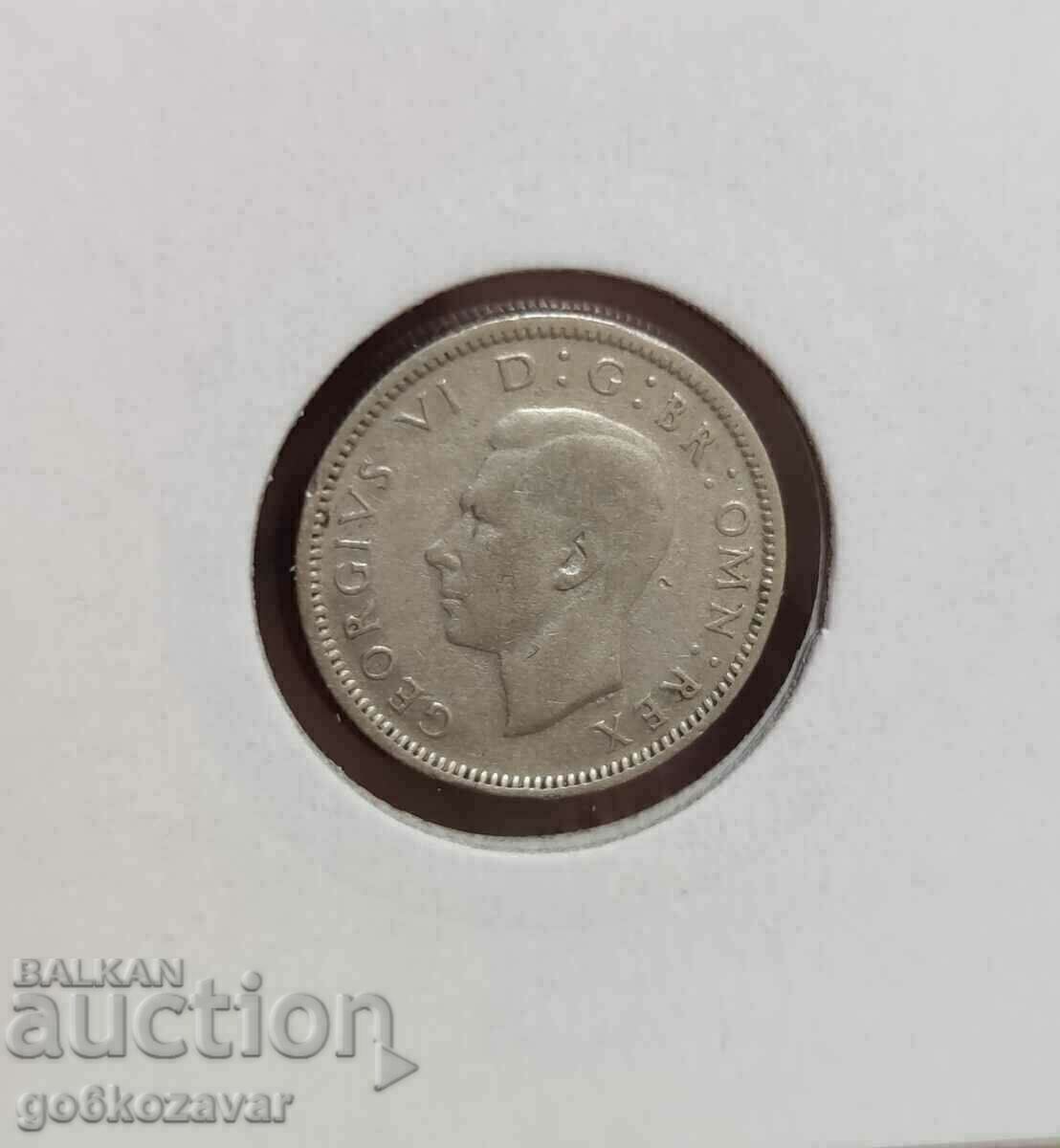 Great Britain 6 pence 1945 Silver! with price 7.40 BGN | € 3.78 Great Britain 6 pence 1945 Silver! with price 7.40 BGN | € 3.78