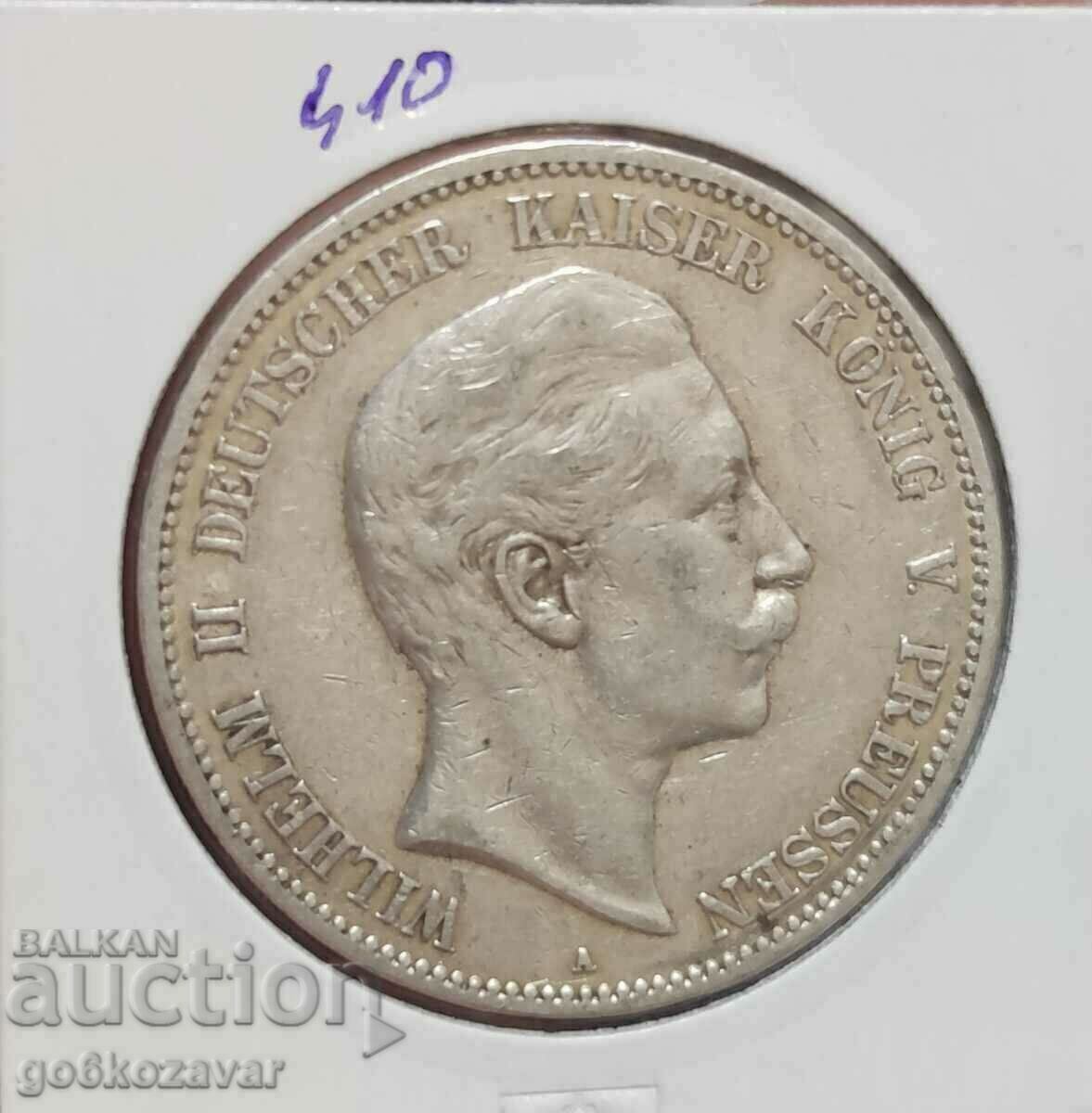Германия Прусия 5 марки 1903г Сребро !