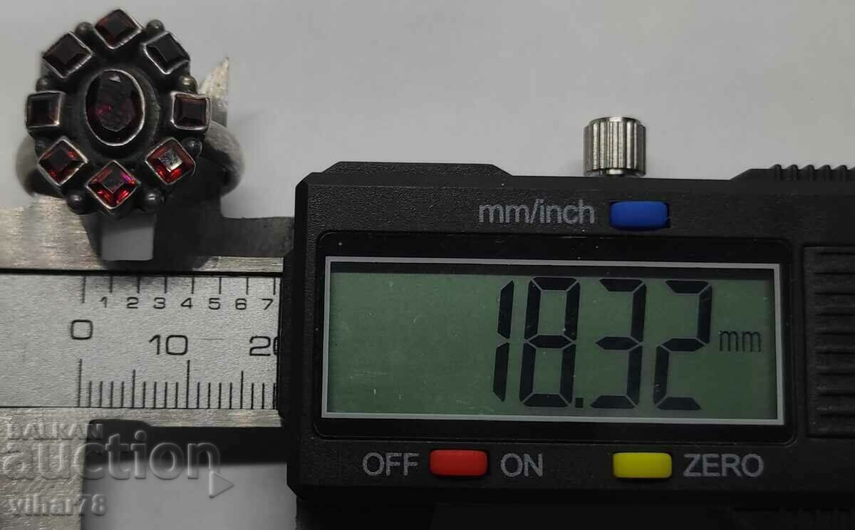 Silver ring with garnet - 5 Silver ring with garnet - 5