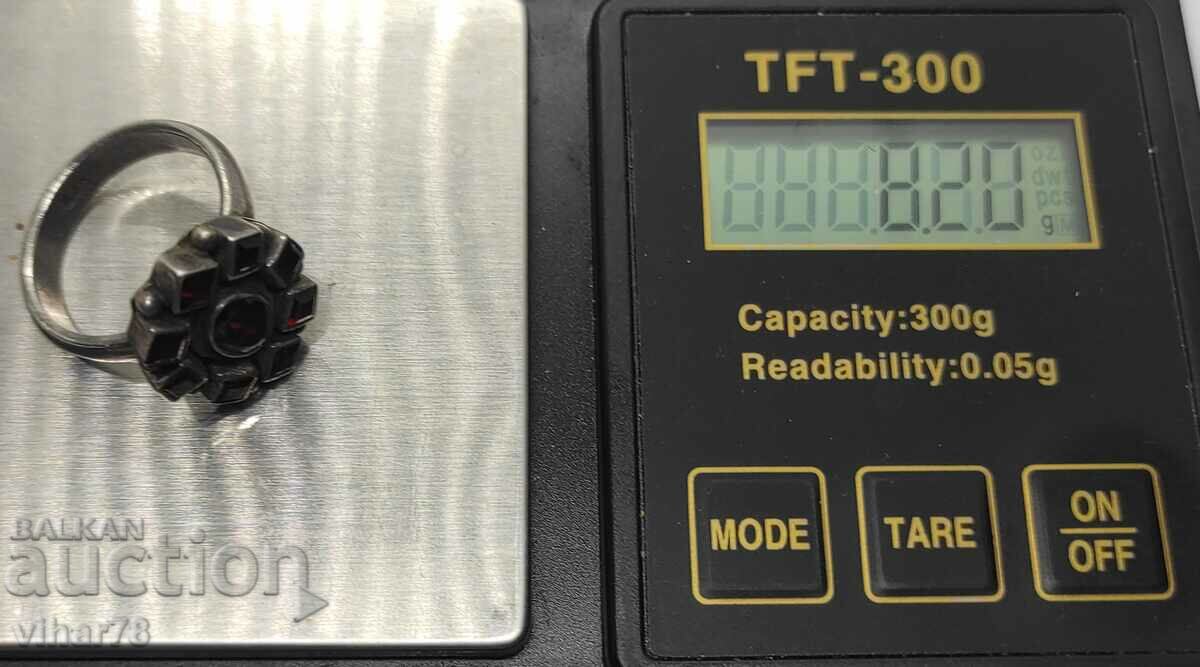 Silver ring with garnet - 6 Silver ring with garnet - 6