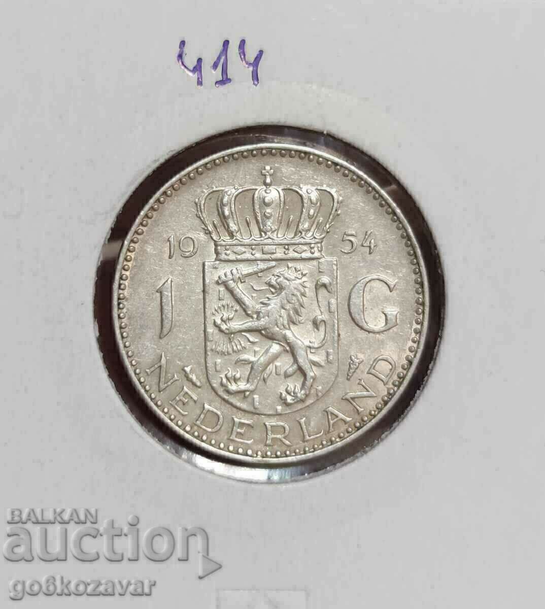Netherlands 1 Gulden 1954 Silver ! Netherlands 1 Gulden 1954 Silver !