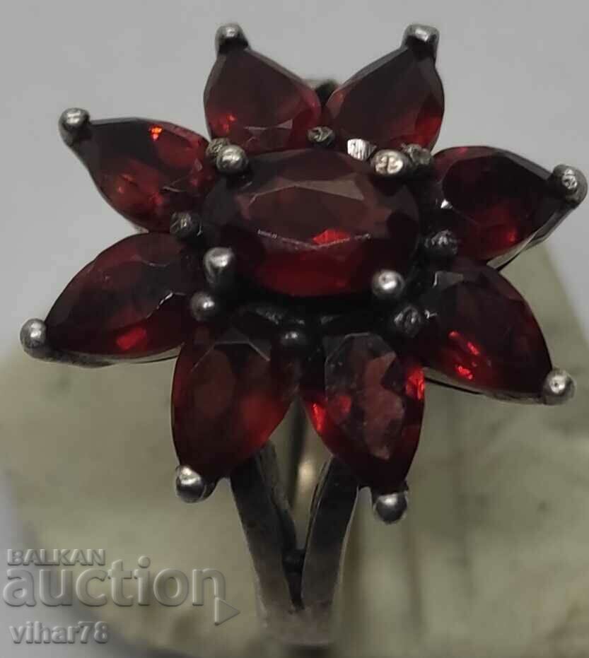 Silver ring with garnet - 5 Silver ring with garnet - 5